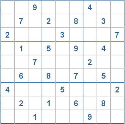 Mời các bạn thử sức với ô số Sudoku 2612 mức độ Khó