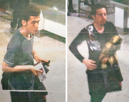 Chân dung 2 hành khách dùng hộ chiếu ăn cắp, gồm thanh niên Iran 19 tuổi (trái) và một người chưa xác định được danh tính 