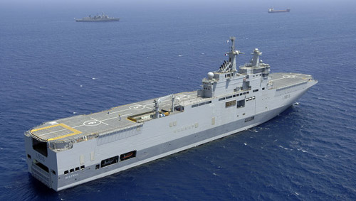 Tàu chiến lớp Mistral của hải quân Pháp - Ảnh: AFP