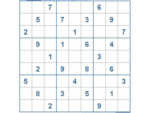 Mời các bạn thử sức với ô số Sudoku 2643 mức độ Rất Khó