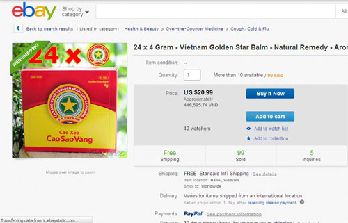 Hàng Việt hiếm trên eBay, Amazon1