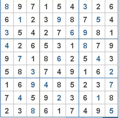 Mời các bạn thử sức với ô số Sudoku 2621 mức độ Khó 1