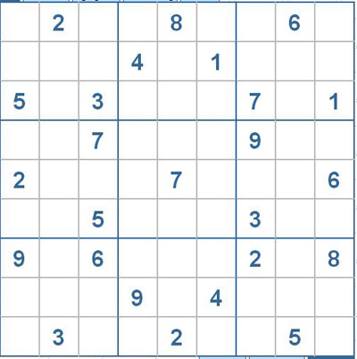 Mời các bạn thử sức với ô số Sudoku 2621 mức độ Khó