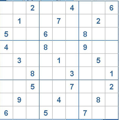 Mời các bạn thử sức với ô số Sudoku 2624 mức độ Khó 1