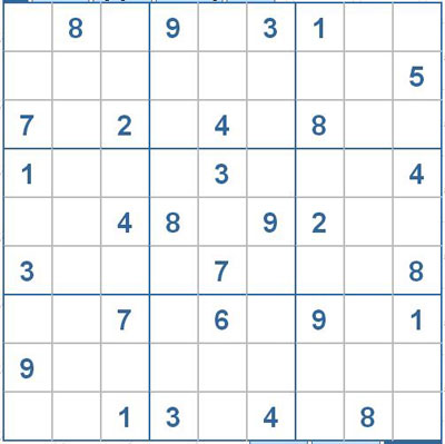 Mời các bạn thử sức với ô số Sudoku 2638 mức độ Khó