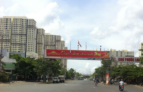Dự án khu dân cư Phú Mỹ đã xong hạ tầng chỉ chờ kết nối vào đường Nguyễn Lương Bằng - Ảnh: Đình Sơn