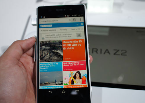 Điện thoại Xperia Z2 được Sony công bố tại MWC 2014 - Ảnh: Thành Luân