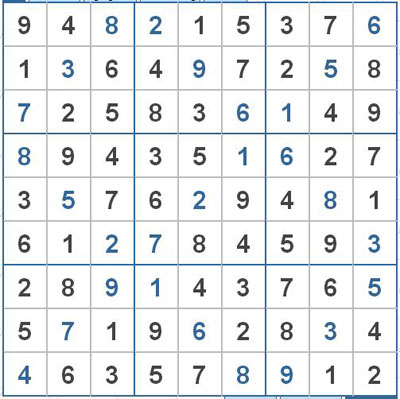 Mời các bạn thử sức với ô số Sudoku 2648 mức độ Khó 1