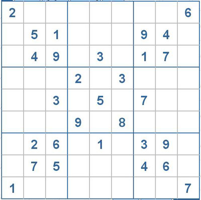 Mời các bạn thử sức với ô số Sudoku 2651 mức độ Khó