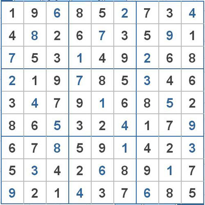 Mời các bạn thử sức với ô số Sudoku 2659 mức độ Khó 1