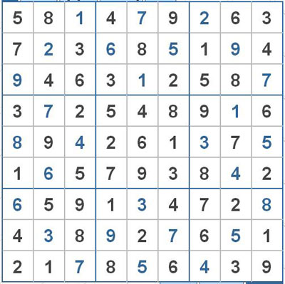 Mời các bạn thử sức với ô số Sudoku 2667 mức độ Khó 1