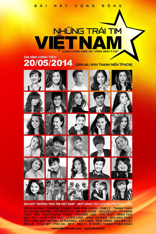 Poster album Những trái tim Việt Nam