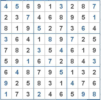 Mời các bạn thử sức với ô số Sudoku 2676 mức độ Khó 1