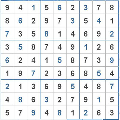 Mời các bạn thử sức với ô số Sudoku 2679 mức độ Khó 1