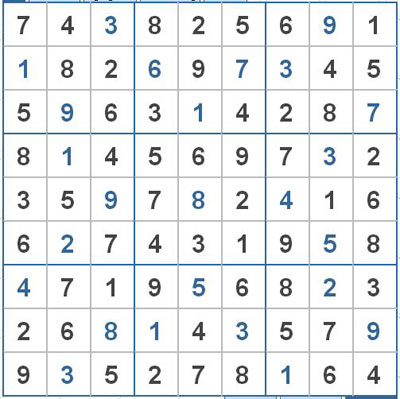 Mời các bạn thử sức với ô số Sudoku 2688 mức độ Khó 1
