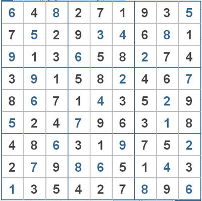 Mời các bạn thử sức với ô số Sudoku 2691 mức độ Khó 1