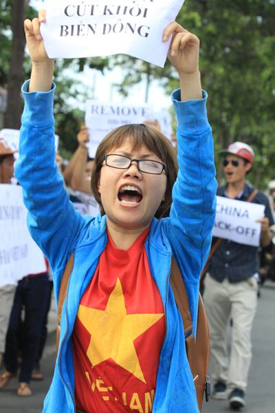 biểu tình ở Đà Nẵng chống Trung Quốc - Ảnh Nguyễn Tú