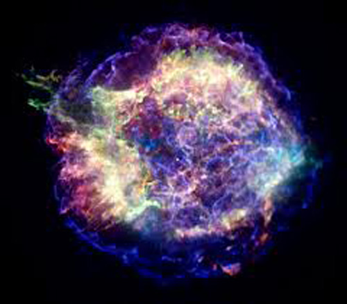 Hình ảnh vụ nổ siêu tân tinh Cassiopeia A do đài quan sát Chandra chụp được - Ảnh: NASA