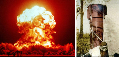 Hình ảnh một vụ nổ thử nghiệm của bom hạt nhân Mark 39 - Ảnh: Daily Mail