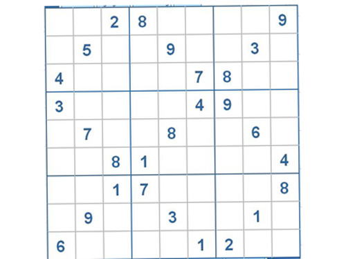 Mời các bạn thử sức với ô số Sudoku 2719 mức độ Khó
