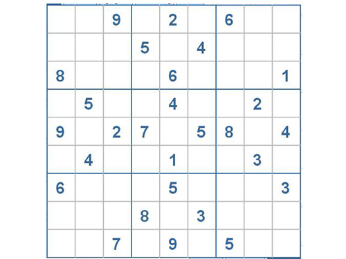 Mời các bạn thử sức với ô số Sudoku 2723 mức độ Khó