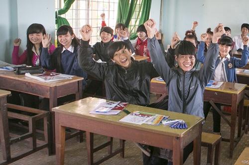 Học sinh lớp 12 của tỉnh Đắk Lắk tham gia chương trình Tư vấn mùa thi của Báo Thanh Niên vào tháng 2.2014 - Ảnh: Nguyễn Tập
