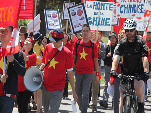 Nhiều hoạt động phản đối Trung Quốc ở Pháp, Thụy Điển, Canada