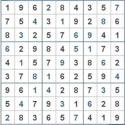 Mời các bạn thử sức với ô số Sudoku 2724 mức độ Khó 1