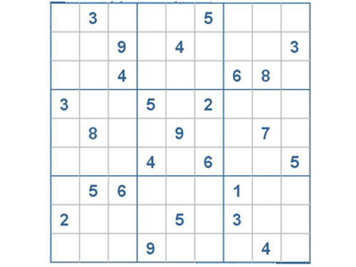 Mời các bạn thử sức với ô số Sudoku 2746 mức độ Khó d