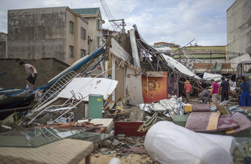 Một khu vực ở Quảng Đông bị thiệt hại do bão Rammasun - d