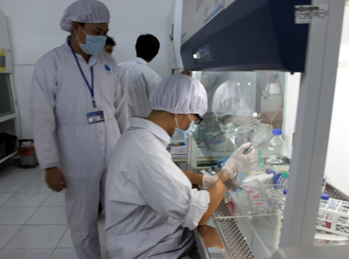 Phòng thí nghiệm hiện đại để nghiên cứu và ứng dụng tế bào gốc, thuộc Trường ĐH Khoa học tự nhiên TP.HCM - Ảnh: Như Lịch