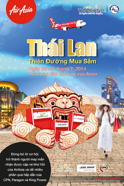 Cùng AirAsia bay đến Thái Lan – thiên đường mua sắm