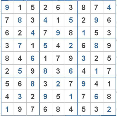 Mời các bạn thử sức với ô số Sudoku 2751 mức độ Khó 1