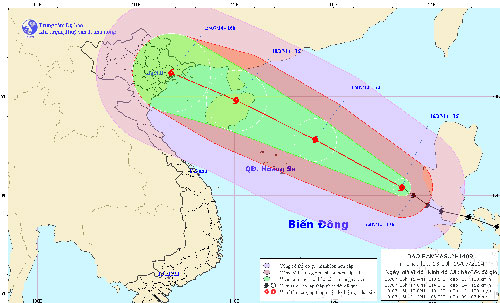 Bão số 2 sẽ đổ bộ vào Quảng Ninh và Hải Phòng