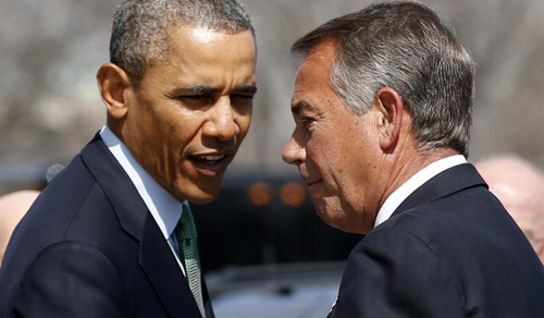 Tổng thống Mỹ Barack Obama (trái) và Chủ tịch Hạ viện John Boehner - Ảnh: Reuters