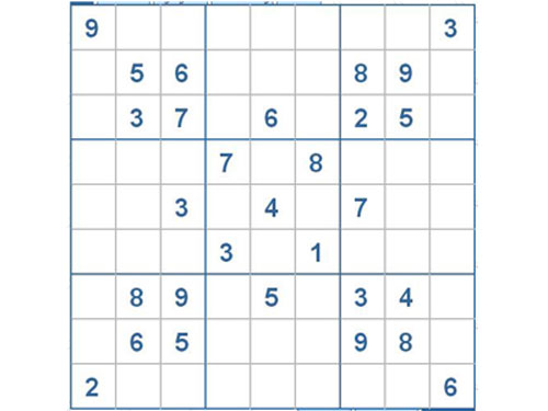 Mời các bạn thử sức với ô số Sudoku 2779 mức độ Khó
