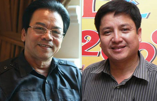 NSƯT Trần Nhượng (bìa trái) là chủ tịch CLB Bóng đá Ngôi sao VN và NSƯT Chí Trung (bìa phải) là Phó chủ tịch