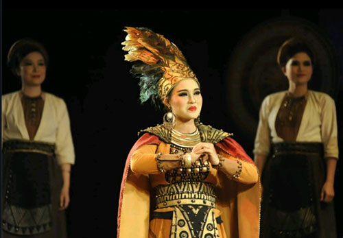 Một cảnh trong vở chèo Vương nữ Mê Linh về Hai Bà Trưng của Nhà hát Chèo Hà Nội - Ảnh: Nhà hát chèo HN