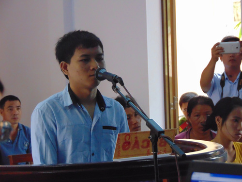 Tâm tại phiên tòa - Ảnh: Nguyễn Long