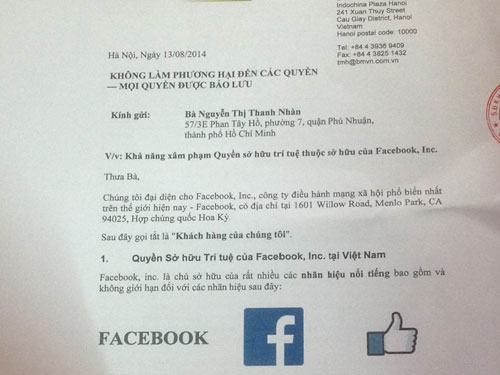 Facebook ‘dọa kiện’ một nhà hàng trùng tên ở Việt Nam