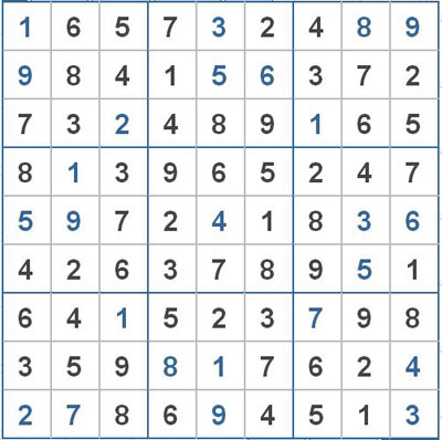 Mời các bạn thử sức với ô số Sudoku 2778 mức độ Khó 1