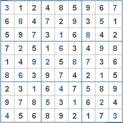 Mời các bạn thử sức với ô số Sudoku 2784 mức độ Khó 1