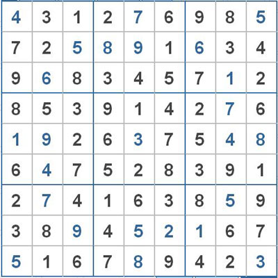 Mời các bạn thử sức với ô số Sudoku 2793 mức độ Khó 1