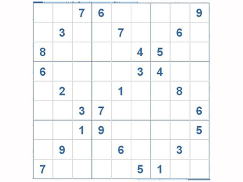Mời các bạn thử sức với ô số Sudoku 2821 mức độ Khó d