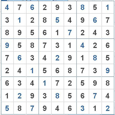 Mời các bạn thử sức với ô số Sudoku 2824 mức độ Khó d