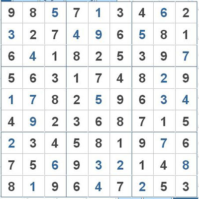 Mời các bạn thử sức với ô số Sudoku 2808 mức độ Khó 1