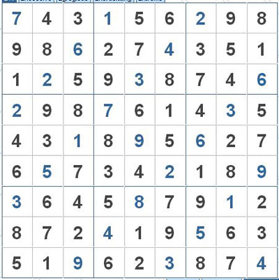Mời các bạn thử sức với ô số Sudoku 2814 mức độ Khó 1
