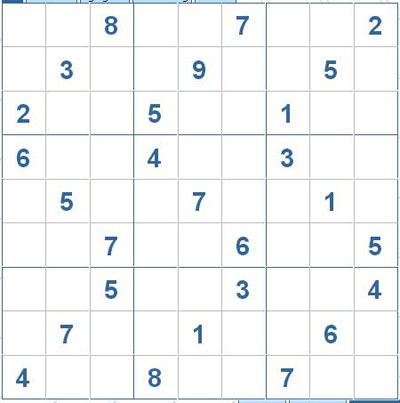 Mời các bạn thử sức với ô số Sudoku 2823 mức độ Khó