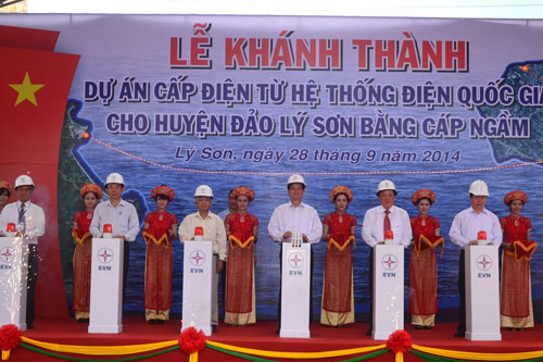 Khánh thành dự án cấp điện từ hệ thống điện quốc gia cho huyện đảo Lý Sơn bằng cáp ngầm 1