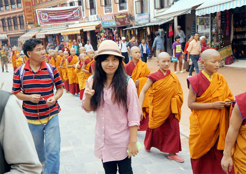 Mỹ Linh lúc ở Nepal - Ảnh: Facebook nhân vật